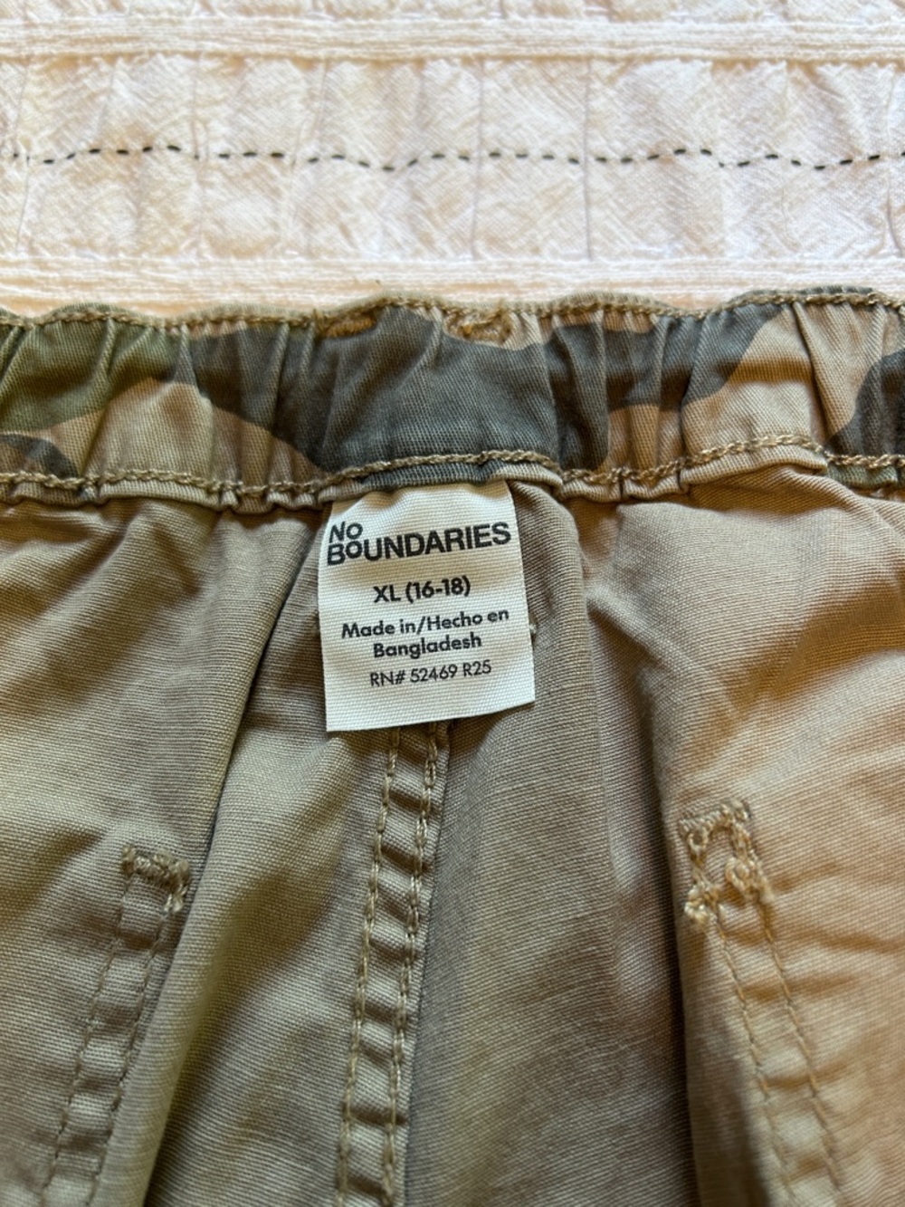 No Boundaries Camo Cargo Wide Leg Pants - Green, Brown, Tan - Picture 3 of 6